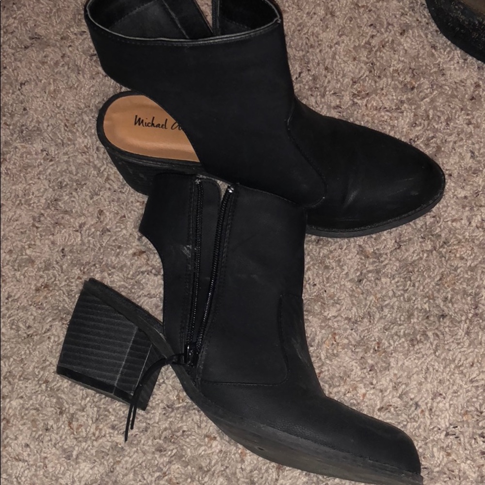 Open Back Heeled Boots Size 7.5